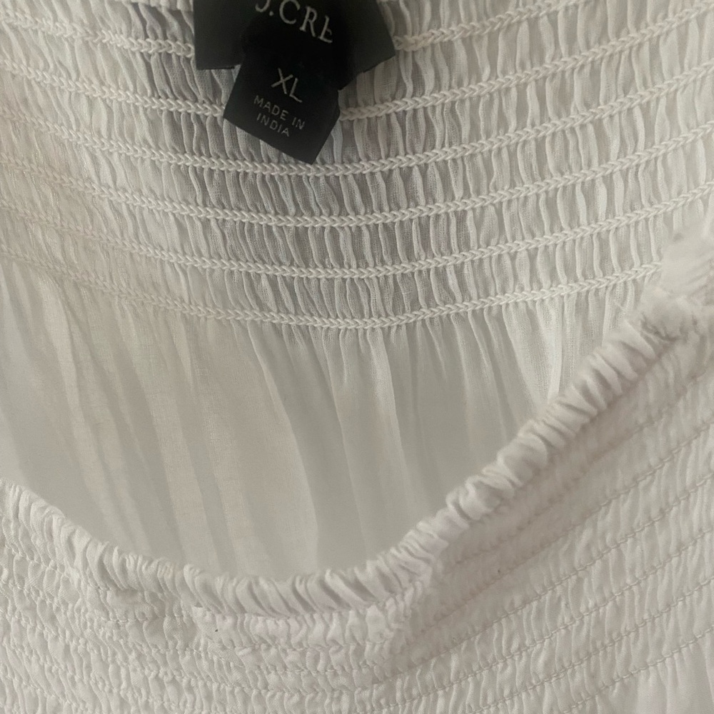 J. Crew White Smocked Dress - Picture 3 of 4